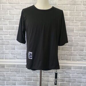 Slick Street Basic Zip T-Shirt Black Mens XL NEW Skater Streetwear